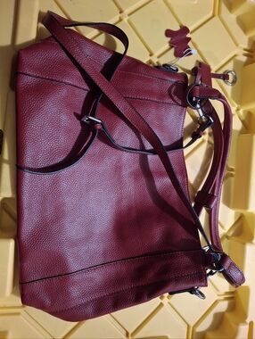 NWOT Women's Pebbled Leather Crossbody Tote - Burgundy